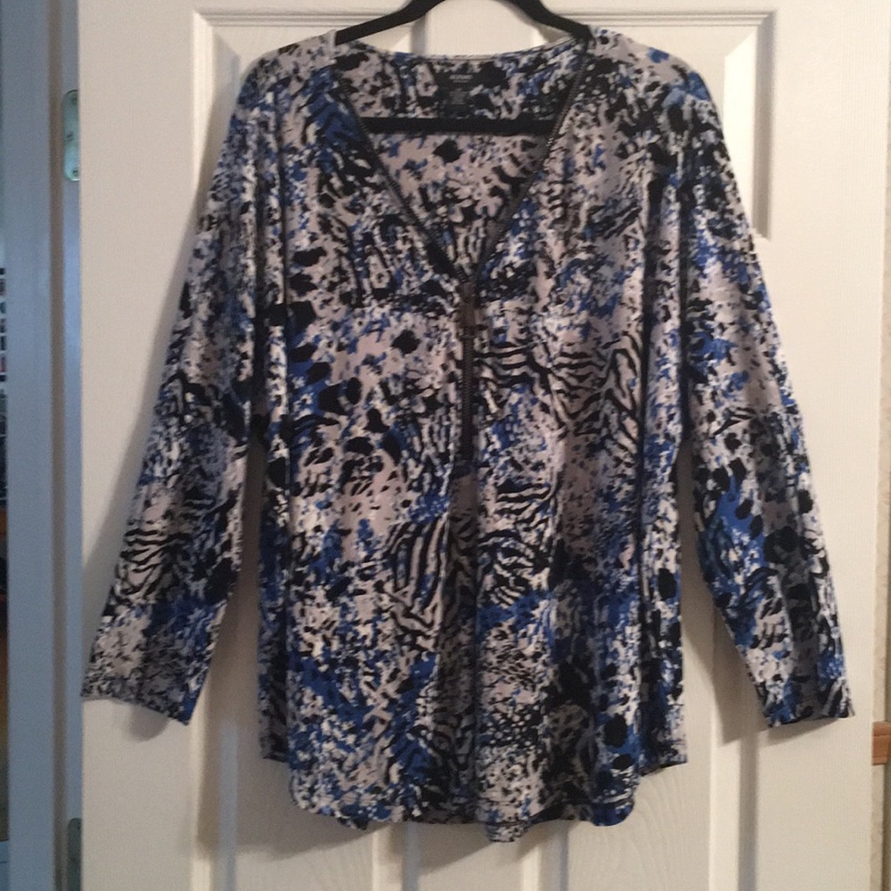 Alfani Woman 2X long sleeve half zip blouse